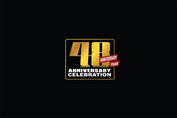 Jaar Jubileum Viering Rechthoekige Abstracte Stijl Logotype Verjaardag Met Gouden Stockillustratie
