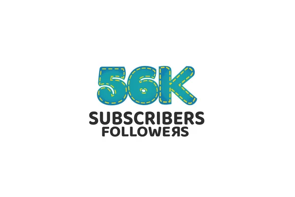 56K Abonnees Volgers Voor Internet Gebruik Van Sociale Media — Stockvector