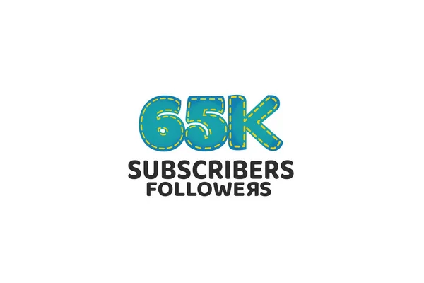 65K Abonnees Volgers Voor Internet Gebruik Van Sociale Media — Stockvector