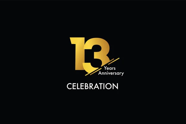 Jaar Jubileum Gouden Kleur Zwarte Achtergrond Abstracte Stijl Logotype Verjaardag — Stockvector
