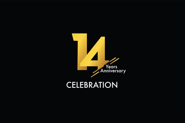 Jaar Jubileum Gouden Kleur Zwarte Achtergrond Abstracte Stijl Logotype Verjaardag — Stockvector