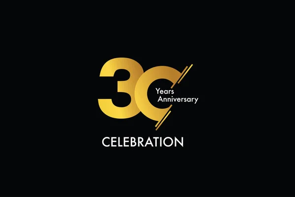 Años Aniversario Color Oro Sobre Fondo Negro Logotipo Estilo Abstracto — Archivo Imágenes Vectoriales