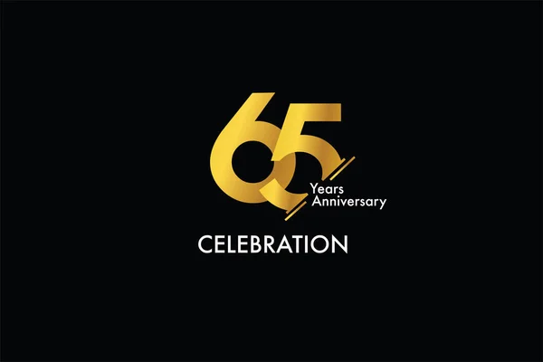 Χρόνια Επέτειο Χρυσό Χρώμα Μαύρο Φόντο Αφηρημένο Λογότυπο Στυλ Επέτειος — Διανυσματικό Αρχείο
