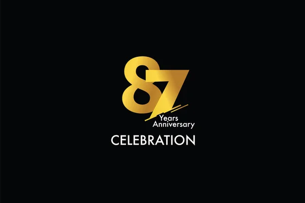 Jahre Jubiläum Goldfarbe Auf Schwarzem Hintergrund Abstrakten Stil Logo Jubiläum — Stockvektor