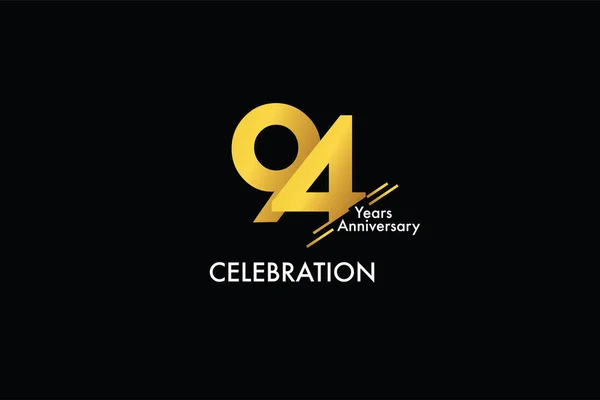 Jahre Jubiläum Goldene Farbe Auf Schwarzem Hintergrund Abstrakten Stil Logo — Stockvektor