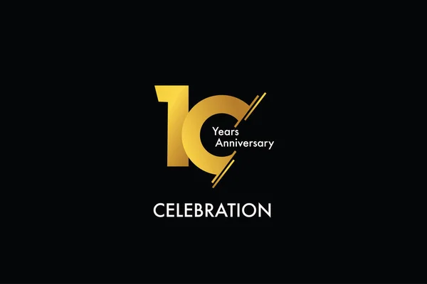 Jaar Jubileum Gouden Kleur Zwarte Achtergrond Abstracte Stijl Logotype Verjaardag Stockillustratie