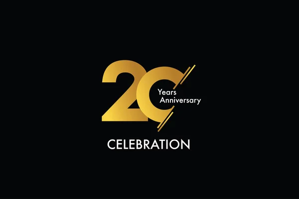 Jaar Jubileum Gouden Kleur Zwarte Achtergrond Abstracte Stijl Logotype Verjaardag Rechtenvrije Stockvectors