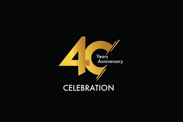 Jaar Jubileum Gouden Kleur Zwarte Achtergrond Abstracte Stijl Logotype Verjaardag Vectorbeelden