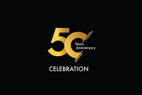 Jaar Jubileum Gouden Kleur Zwarte Achtergrond Abstracte Stijl Logotype Verjaardag Stockvector