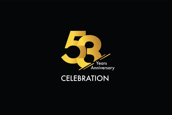 Jaar Jubileum Gouden Kleur Zwarte Achtergrond Abstracte Stijl Logotype Verjaardag Rechtenvrije Stockillustraties