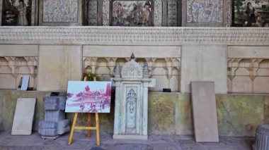 Şiraz, Fars Eyaleti - İran - 16 Nisan 2023, Haft Tanan Müzesi. Haft Tanan, Safevi zamanlara dayanan bir İran bahçesi ve müzesi..