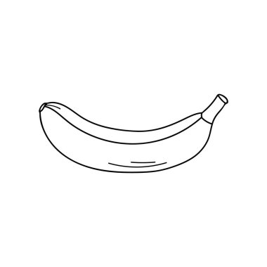 Vektör olarak muz karalama çizimi. Muz elle çizilmiş. Vektörde tropikal meyve