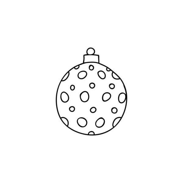 圣诞树球的例子 圣诞树球手绘图标 圣诞树玩具涂鸦插图 — 图库矢量图片