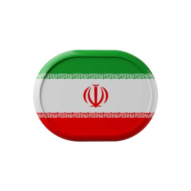 İran bayrağı. Üç boyutlu İran bayrağı sembolü. İran bayrağı 3D illüstrasyon. İran bayraklı 3d illüstrasyon. 