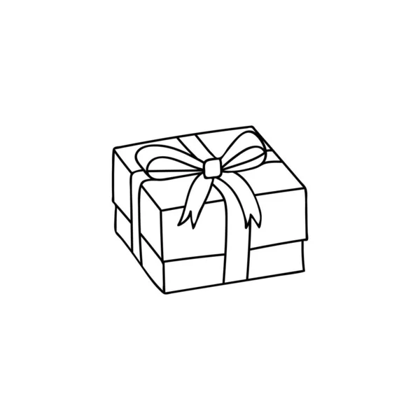 Подарункова Коробка Каракуля Ілюстрація Вектором Рука Подарункової Коробки Намальована Піктограмою — стоковий вектор