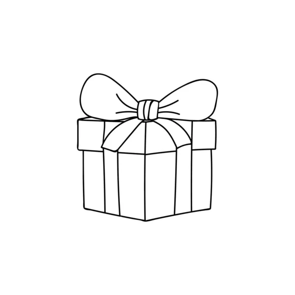 在向量中的礼盒涂鸦图解 礼品盒手绘矢量图标 现在的盒子涂鸦图标 用矢量表示的盒式手绘图解 — 图库矢量图片