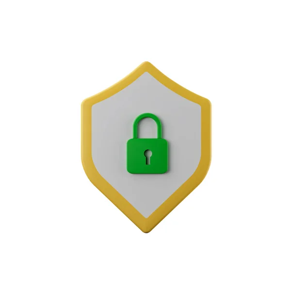 Shield Illustration Lock Sign Cyber Security Icon Shield Cyber Security — Stock Photo, Image