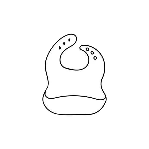 Baby Apron Hand Drawn Illustration Vector Baby Bib Doodle Icon — Stock Vector