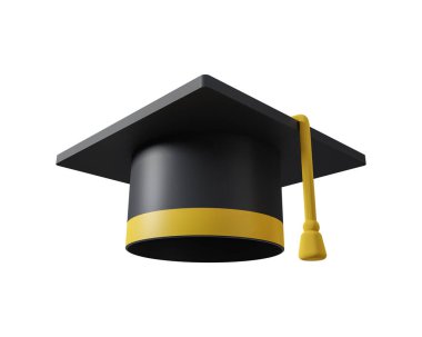 Havan tahtasının 3D çizimi beyaz arkaplanda izole edildi. Akademik başlık 3d illüstrasyon