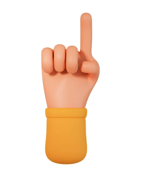 Hand Gesture Finger Pointing Illustration Isolated White Background Cartoon Human — Stock Photo, Image