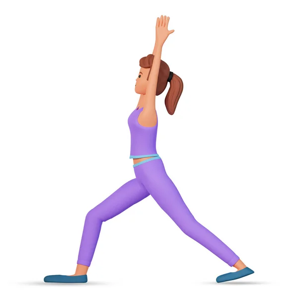 Illustratie Van Vrouw Die Yoga Oefening Doet Een Meisje Doen — Stockfoto