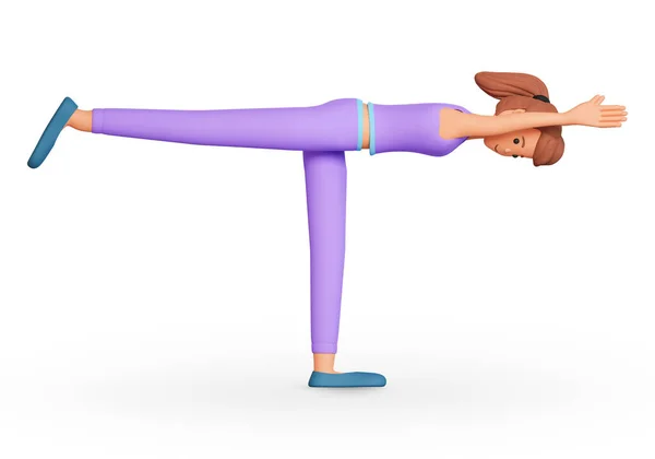 Illustration Einer Frau Bei Yoga Übungen Ein Erwachsenes Mädchen Macht — Stockfoto