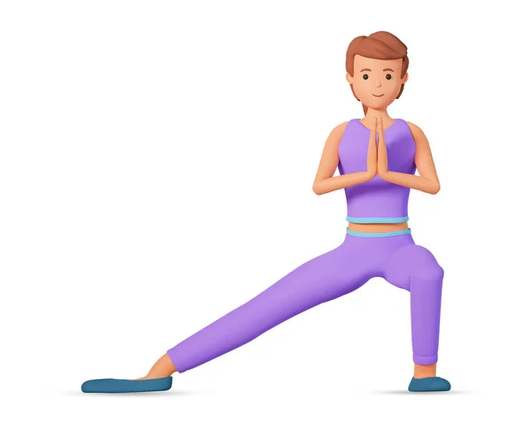 Vrouw Die Yoga Oefening Vooraanzicht Doet Illustratie Geïsoleerd Witte Achtergrond — Stockfoto
