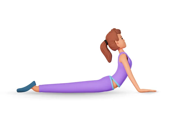 Young Woman Standing Her Hand Doing Yoga Exercise Illustration Adult — Stock Photo, Image