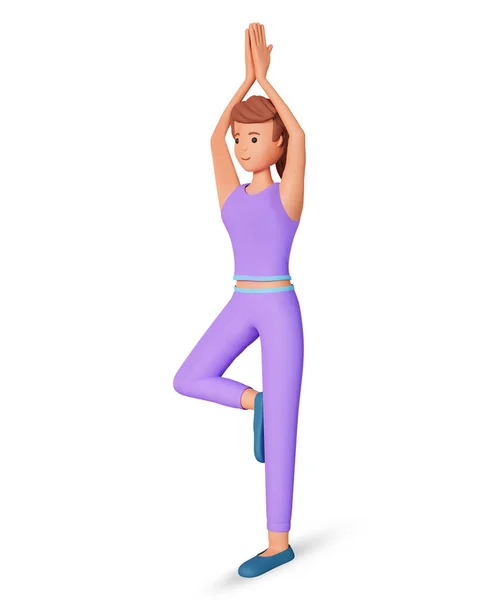 Иллюстрация Женщины Делающей Упражнения Йоги Девушка Делает Растяжку Упражнения Йоги — стоковое фото