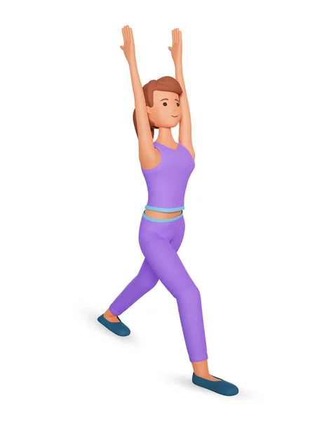 Illustration Femme Faisant Exercice Yoga Une Fille Adulte Faisant Exercice — Photo