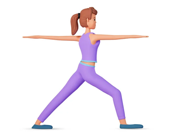Illustratie Van Vrouw Die Yoga Oefening Doet Een Volwassen Meisje — Stockfoto