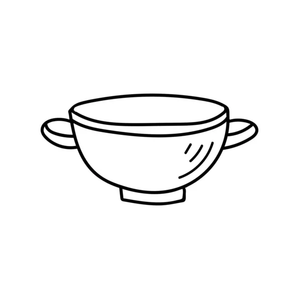 Doodle Bowl Ilustración Vector Sobre Fondo Blanco Aislado Dibujado Mano — Vector de stock