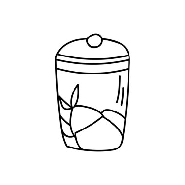 Vektör içinde yiyecek karalama simgesi olan cam kavanoz