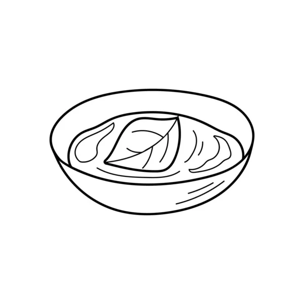 碗与汤涂鸦插图在病媒 — 图库矢量图片