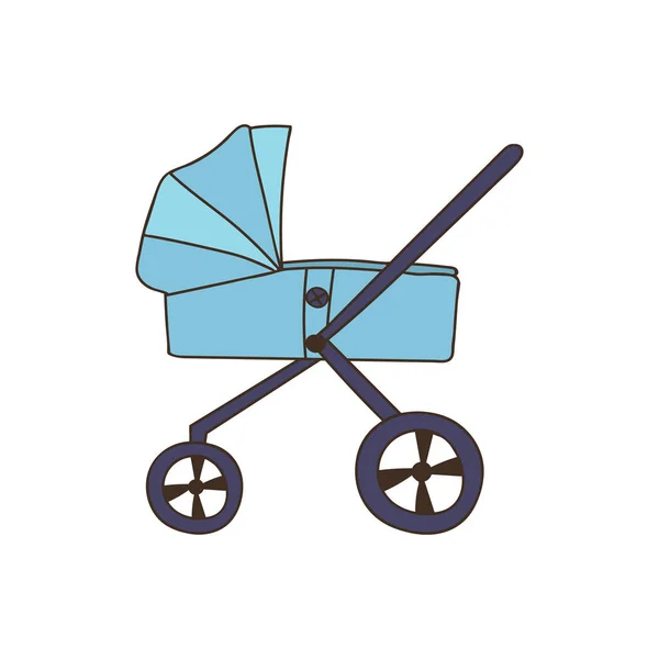 Baby Μεταφορά Πολύχρωμο Doodle Εικονογράφηση Διάνυσμα Απομονώνονται Λευκό Φόντο Παιδικό — Διανυσματικό Αρχείο
