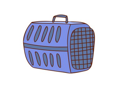 Taşıyıcı hayvan renkli karalama çizimi. Evcil hayvan çantası renkli simge