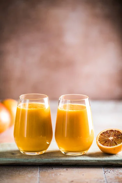Two Mango Lassi Kesar Milk Glasses Indian Healthy Ayurvedic Cold — Stock Photo, Image
