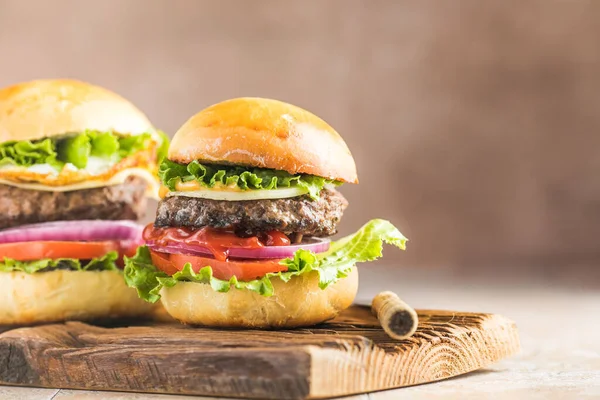 Νόστιμα Ζουμερά Ψητά Burger Σχετικά Κουλούρια Σιτάρι Στούντιο Σουτ Μακροεντολή — Φωτογραφία Αρχείου