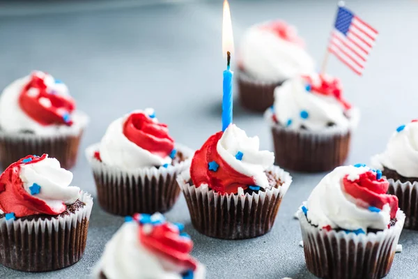 Dia Independência Julho Eua Partido Patriótico Americano Com Símbolos Americanos — Fotografia de Stock
