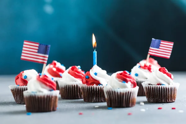 День Незалежності Сша Липня Американська Патріотична Партія Американськими Символами Цукерки — стокове фото