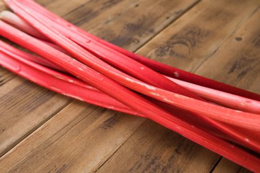 bir avuç taze organik kırmızı ravent