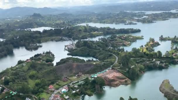 Guatap Colombia View Lake Mountains Sky — Stok video
