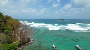 View of the beaches on a beautiful day. Capurgana, Choco, Colombia.