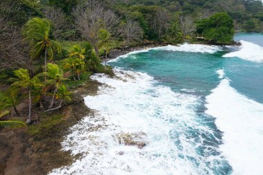 El Aguacate beach with blue sea and trees in Capurgana, Colombia