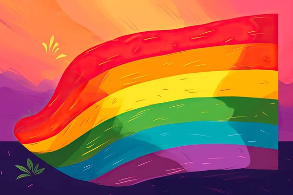 代表女同性恋 男同性恋 双性恋 变性者和边缘化群体的骄傲旗 Lgbtq 骄傲旗 — 图库照片