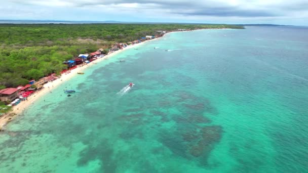 Playa Blanca Ostrově Baru Cartageny Kolumbii — Stock video
