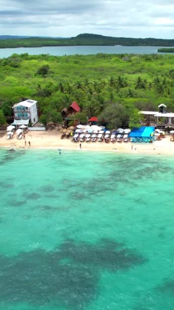 Baru Island White Beach Turquoise Blue White Sand Beach — Stock Video