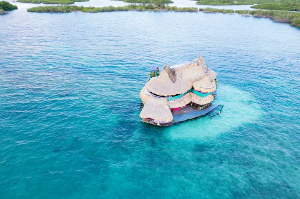 Вид Дом Плавающий Карибском Море — стоковое фото