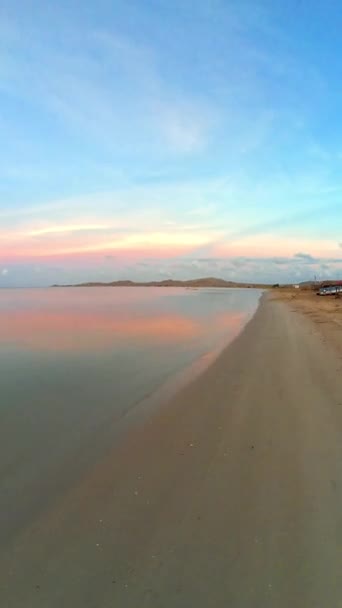 Puesta Sol Playa Punta Más Septentrional Colombia Toda Sudamérica — Vídeo de stock