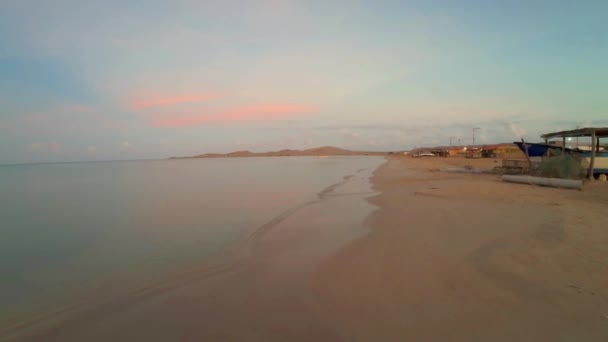 Vista Una Playa Amanecer — Vídeo de stock